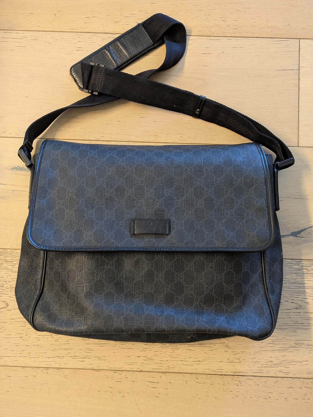 Gucci Monogram Messenger Bag - Black